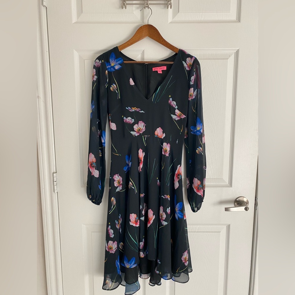Betsey Johnson Floral Chiffon Dress